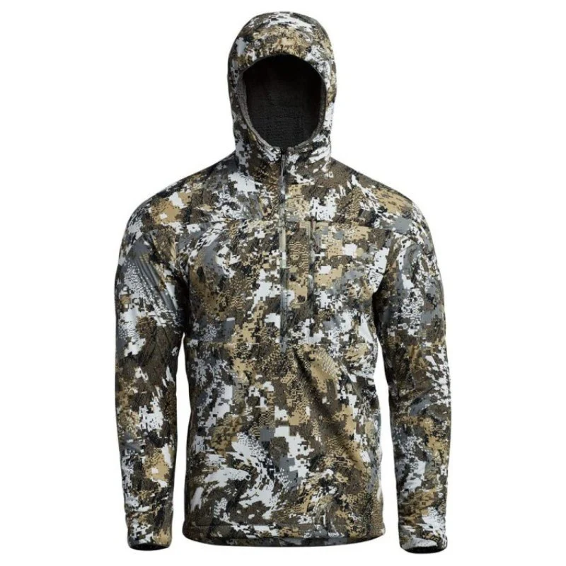 Close view of an AinFad camouflage hoodie
